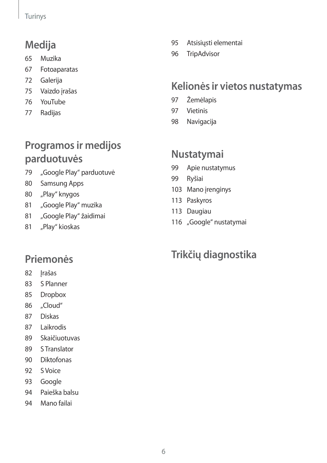 Samsung SM-G386FZWASEB, SM-G386FZKASEB manual Nustatymai 