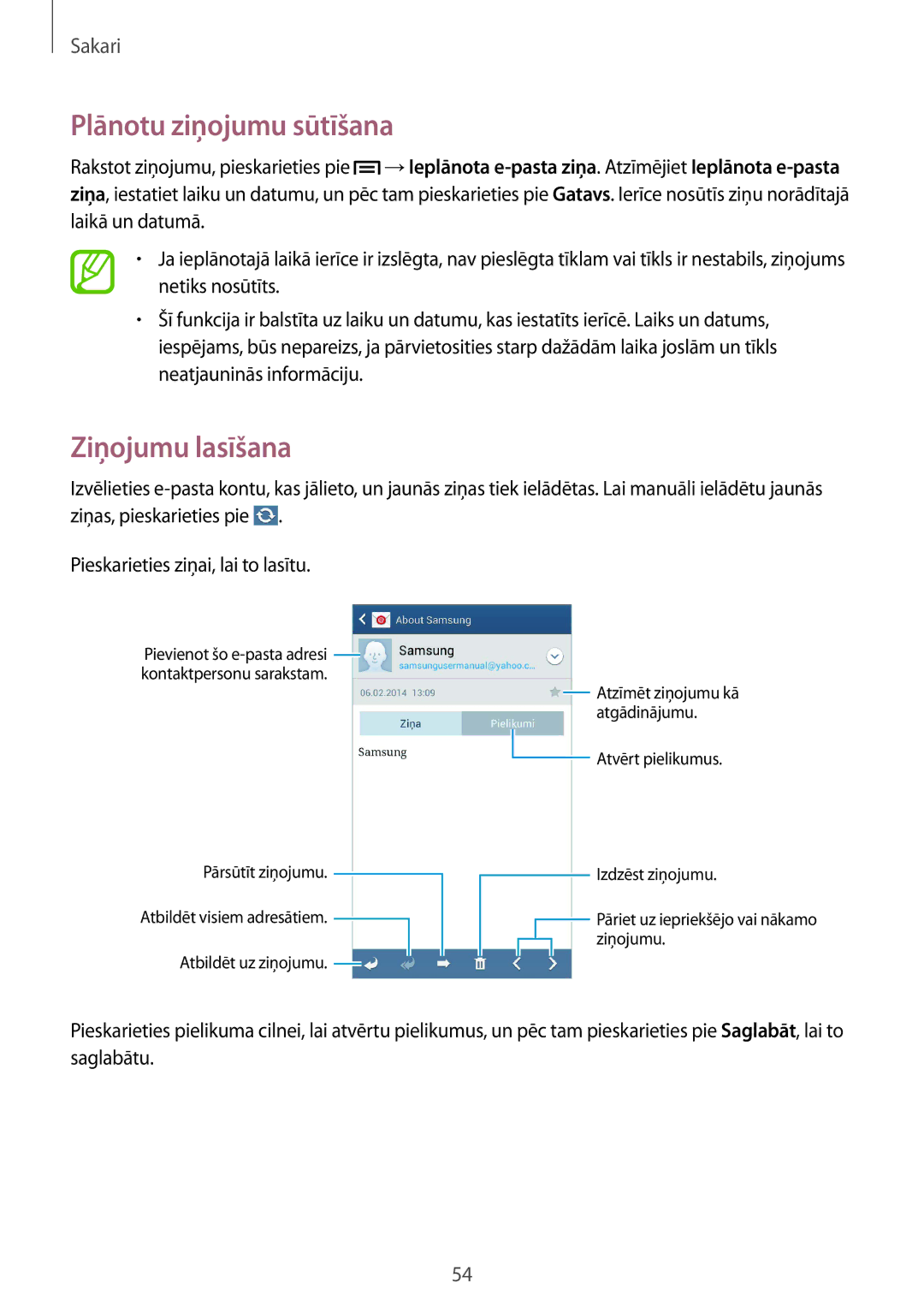 Samsung SM-G386FZWASEB, SM-G386FZKASEB manual Ziņojumu lasīšana 