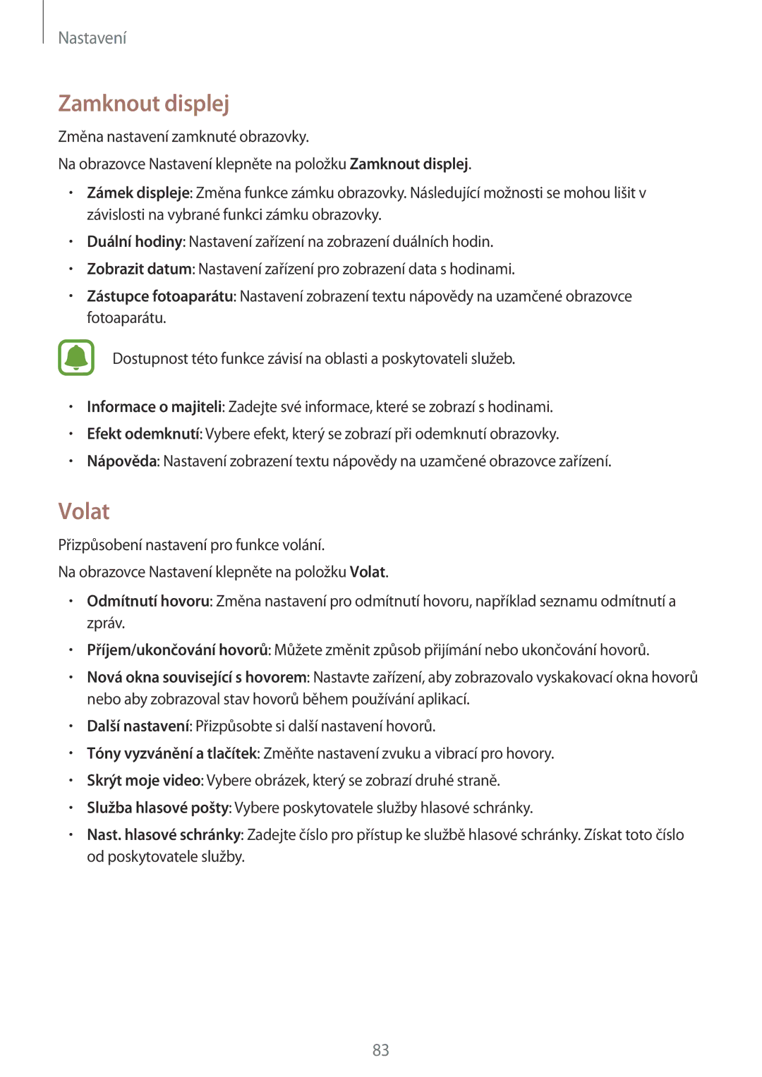 Samsung SM-G388FDSAETL manual Zamknout displej, Volat 