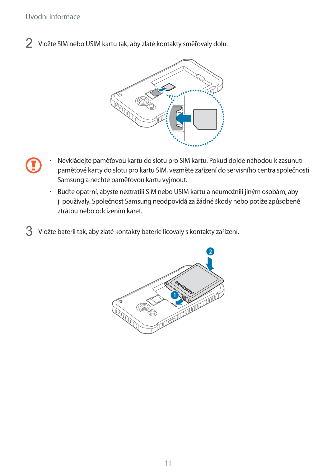 Samsung SM-G388FDSAETL manual Úvodní informace 