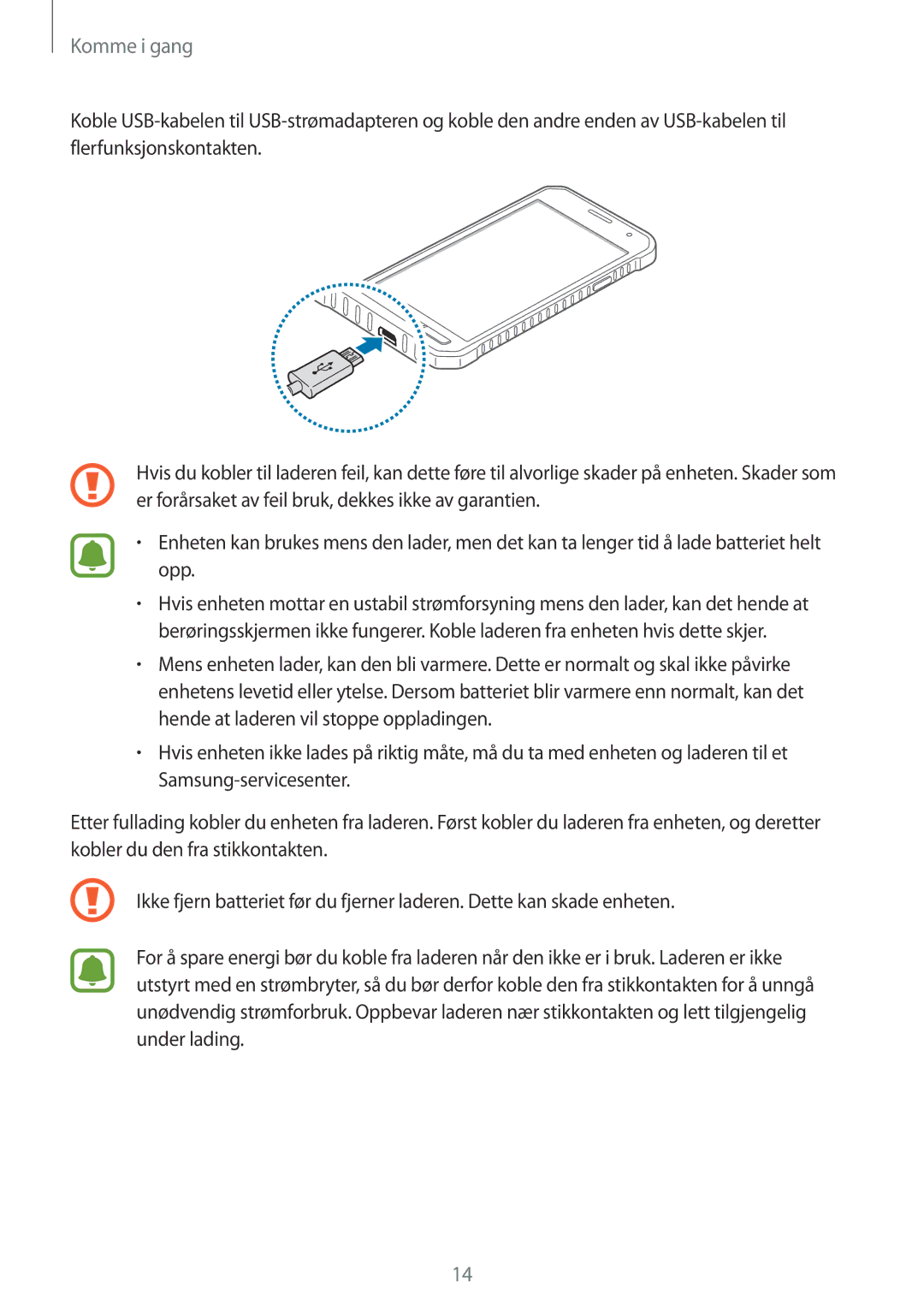 Samsung SM-G388FDSANEE, SM-G388FDSAHTS, SM-G388FDSATEN manual Komme i gang 