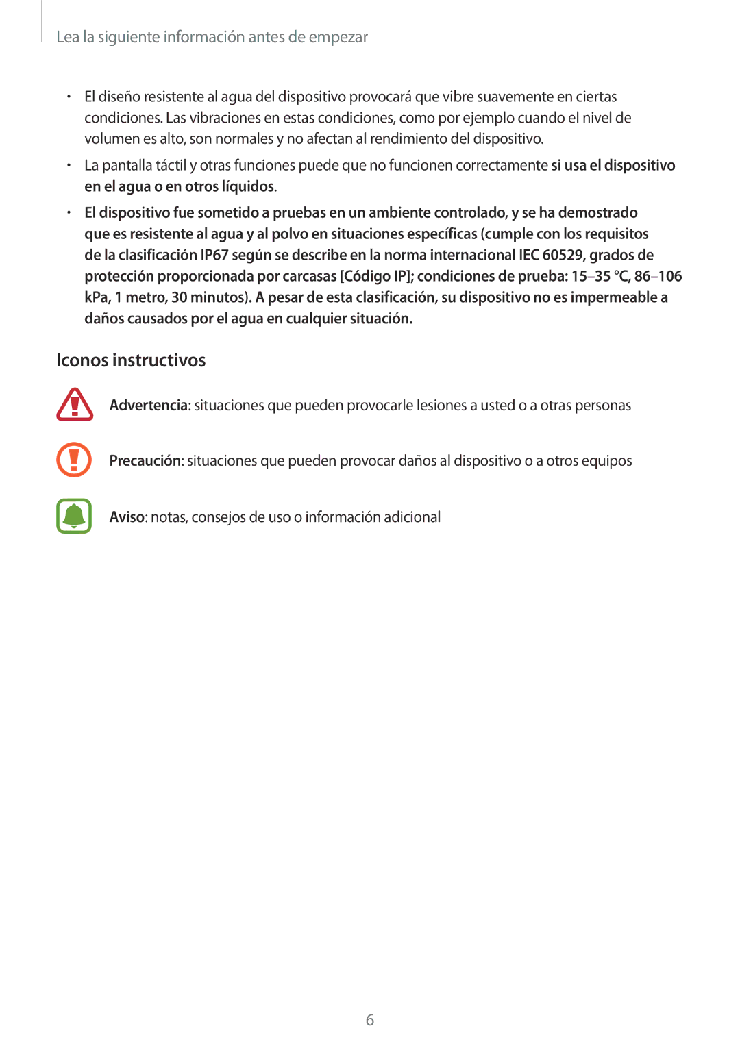 Samsung SM-G388FDSAPHE manual Iconos instructivos 