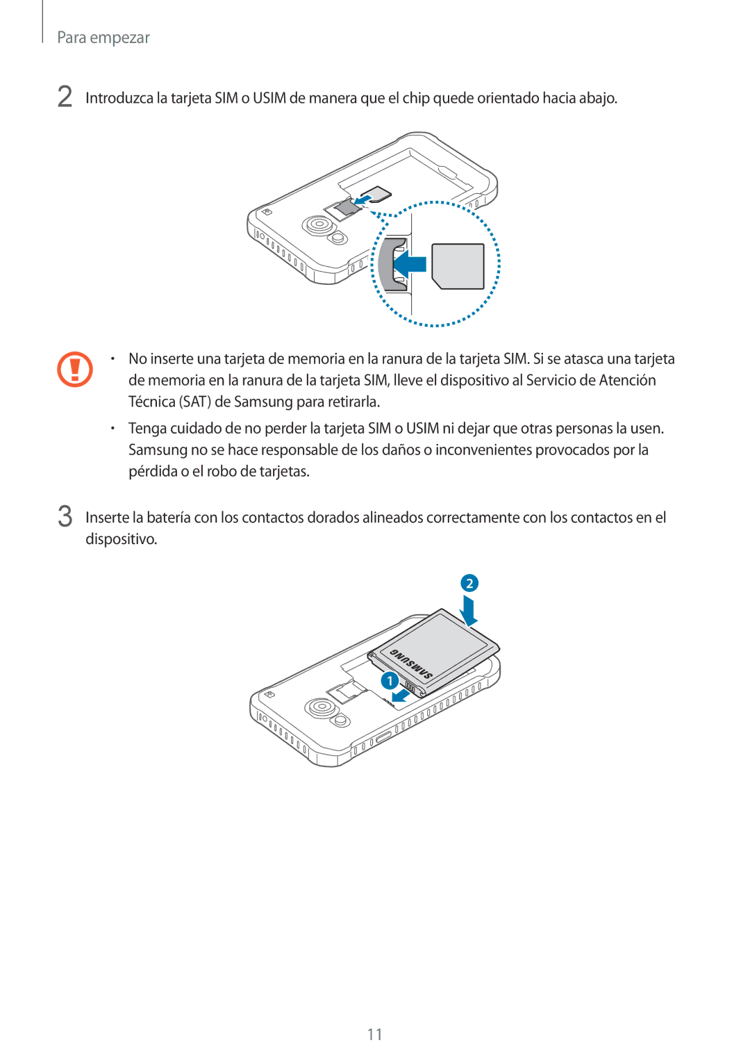 Samsung SM-G388FDSAPHE manual Para empezar 