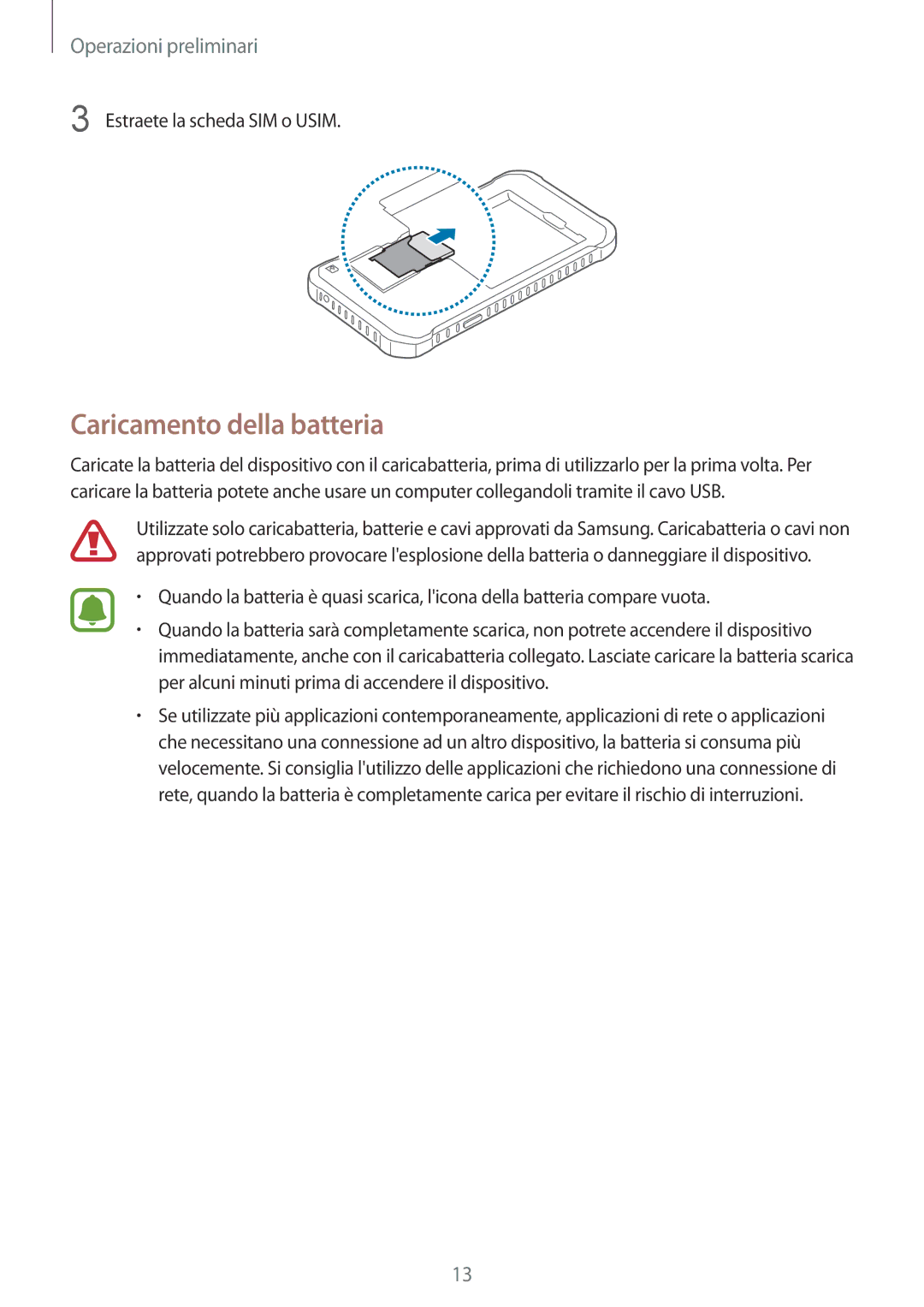 Samsung SM-G388FDSADBT, SM-G388FDSAPLS, SM-G388FDSADPL, SM-G388FDSAPRT, SM-G388FDSACOS manual Caricamento della batteria 