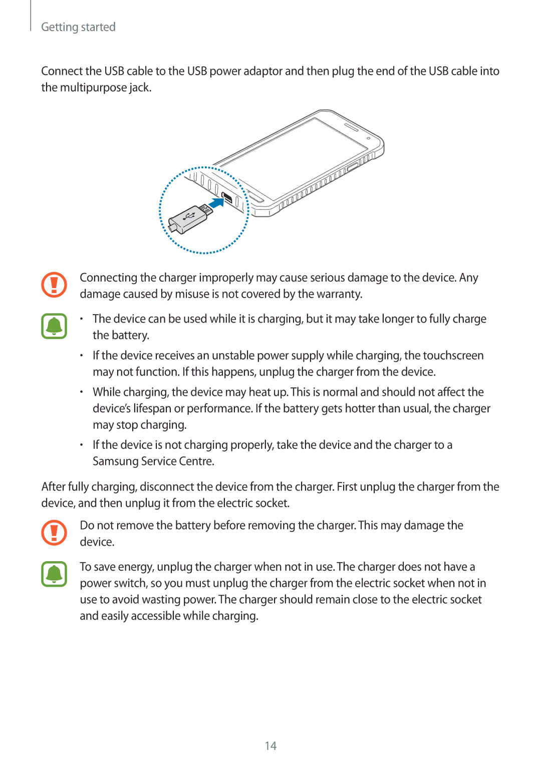 Samsung SM-G388FDSATPH, SM-G388FDSAPLS, SM-G388FDSASEB, SM-G388FDSADPL, SM-G388FDSADBT, SM-G388FDSACYV manual Getting started 