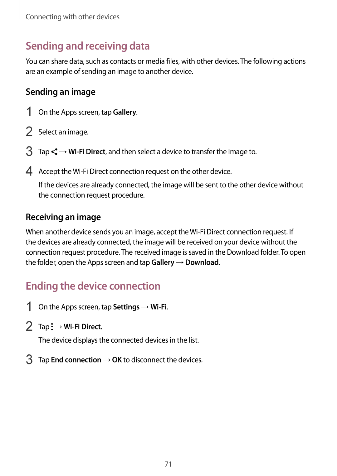 Samsung SM2G388FDSADBT, SM-G388FDSAPLS, SM-G388FDSASEB, SM-G388FDSADPL, SM-G388FDSADBT manual Ending the device connection 