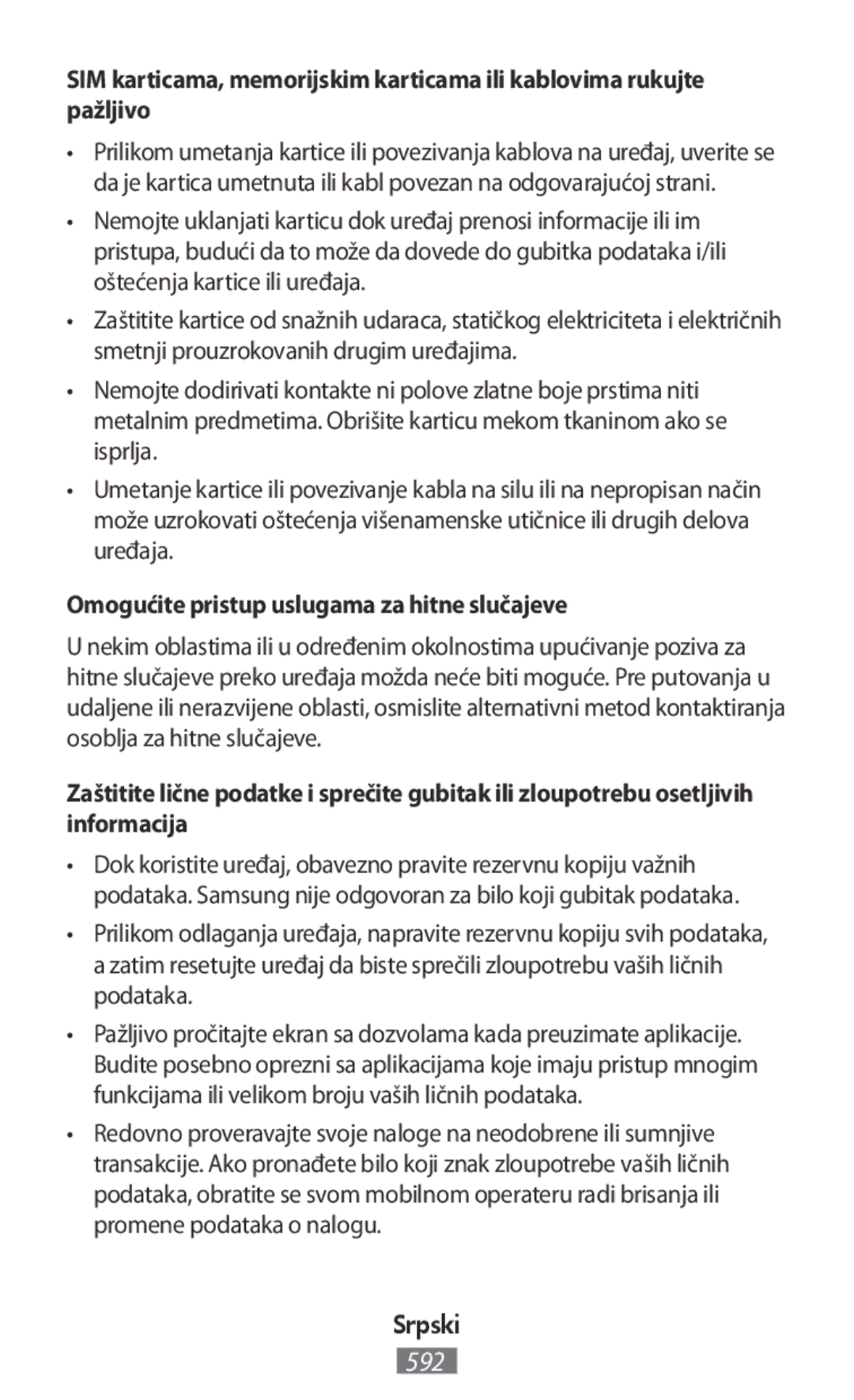 Samsung SM-G360FZWAETL, SM-G388FDSAPLS, SM-J510FZKNOPT, SM-N915FZWYEUR manual Omogućite pristup uslugama za hitne slučajeve 