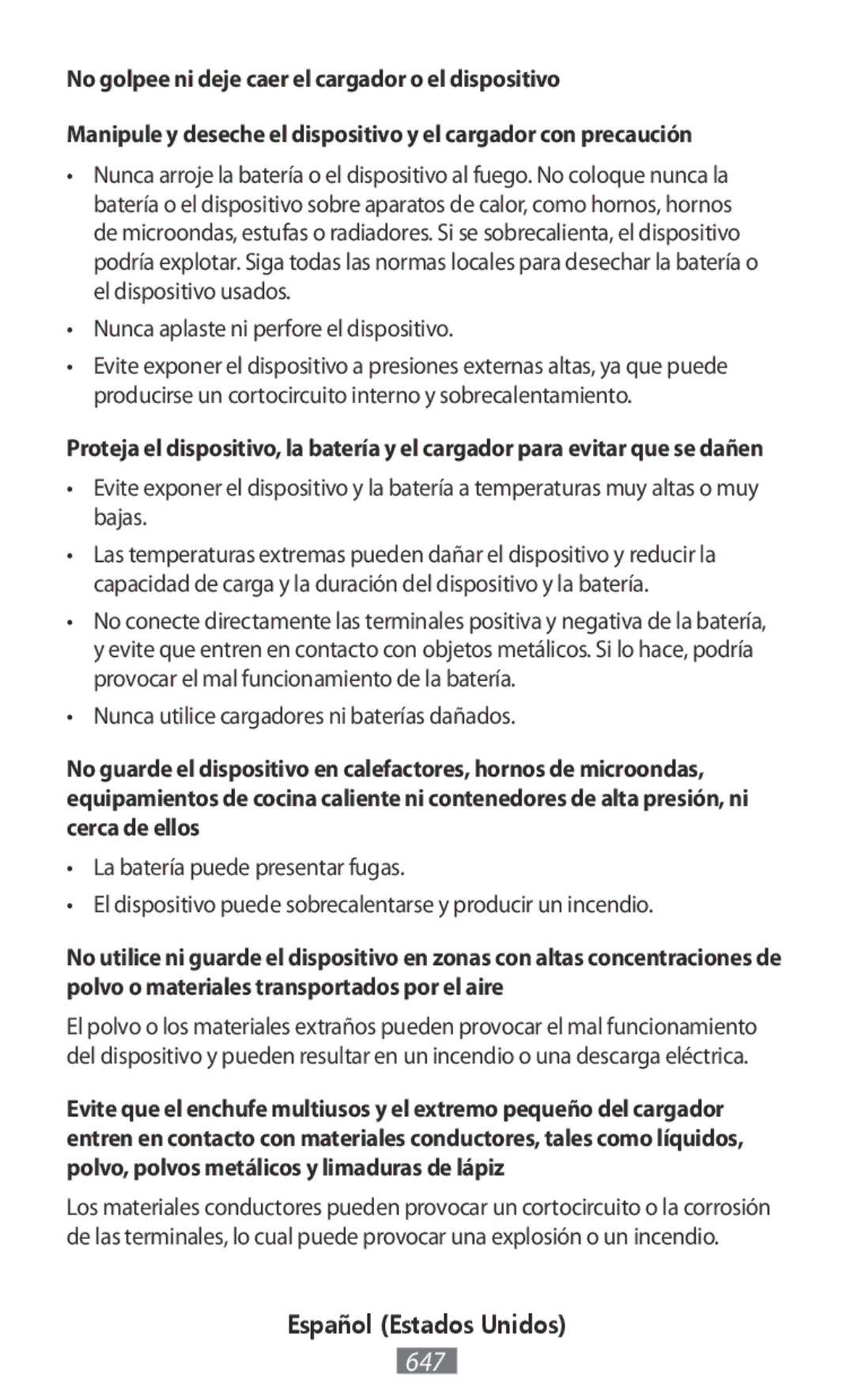 Samsung SM-G900FZWAHTS, SM-G388FDSAPLS, SM-J510FZKNOPT, SM-N915FZWYEUR manual Nunca aplaste ni perfore el dispositivo 