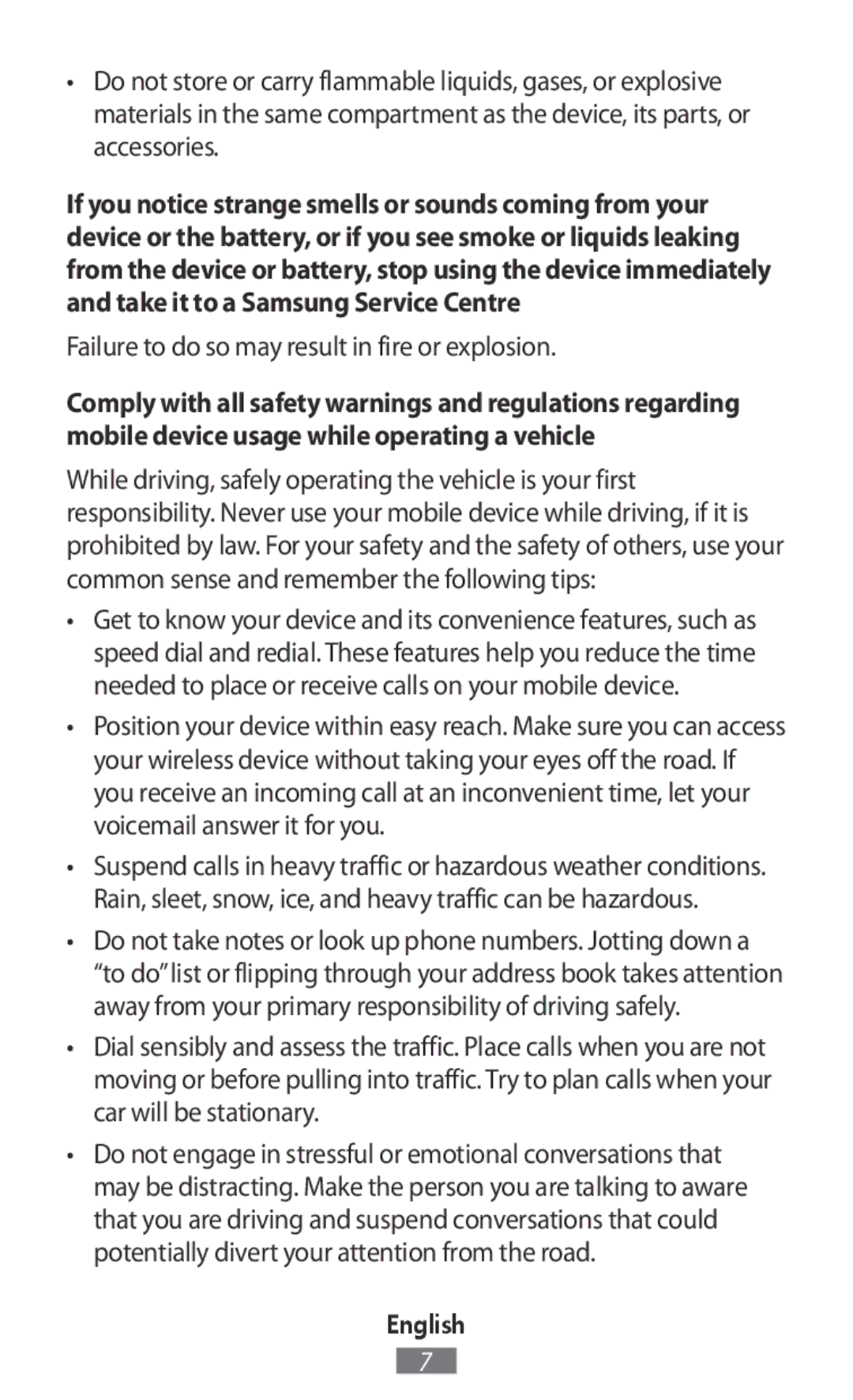 Samsung SM-N915FZWYTPH, SM-G388FDSAPLS, SM-J510FZKNOPT, SM-N915FZWYEUR manual Failure to do so may result in fire or explosion 