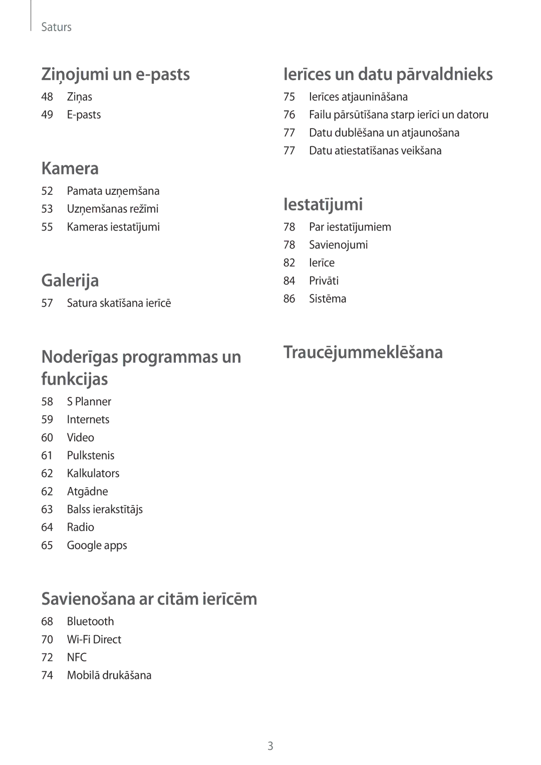 Samsung SM-G388FDSASEB manual Ziņojumi un e-pasts 