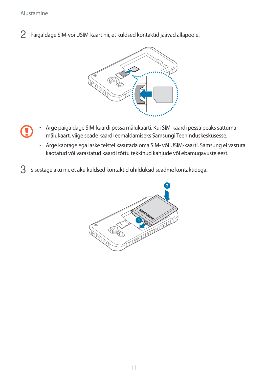 Samsung SM-G388FDSASEB manual Alustamine 