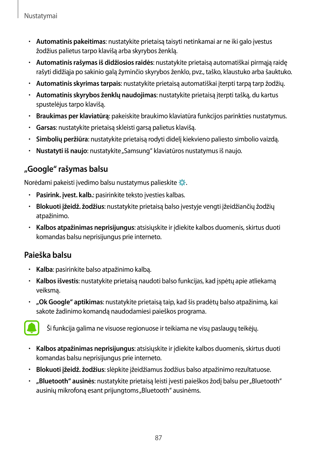 Samsung SM-G388FDSASEB manual „Google rašymas balsu, Paieška balsu 