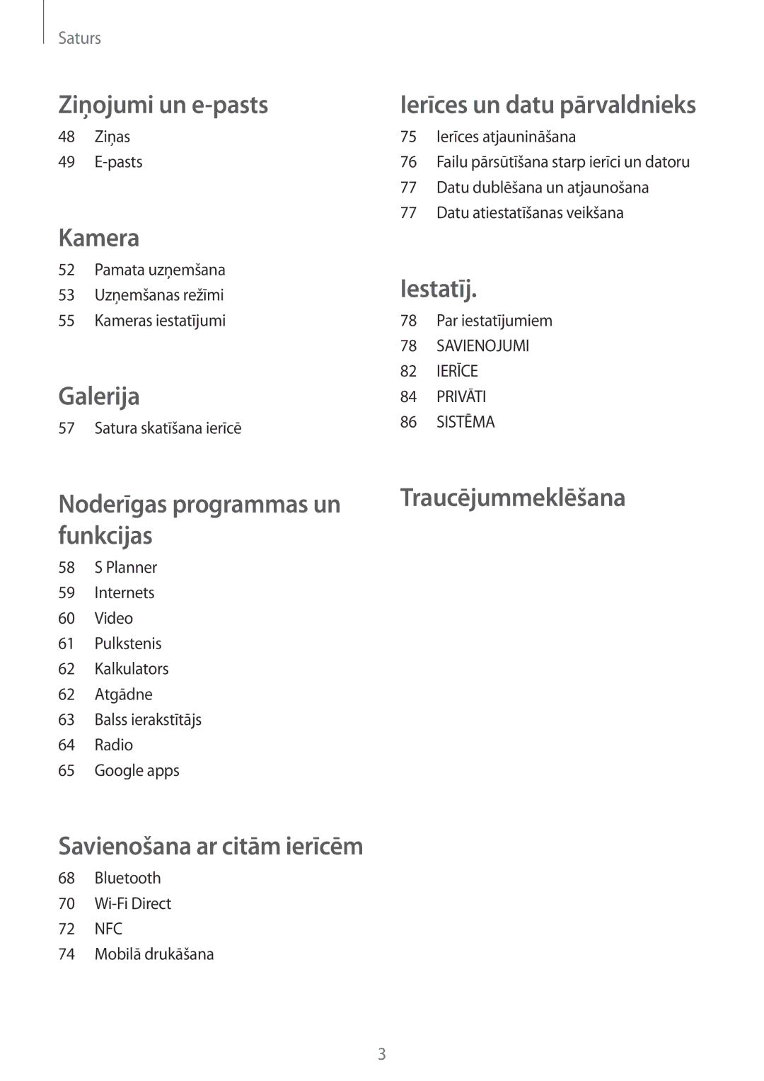 Samsung SM-G388FDSASEB manual Ziņojumi un e-pasts 