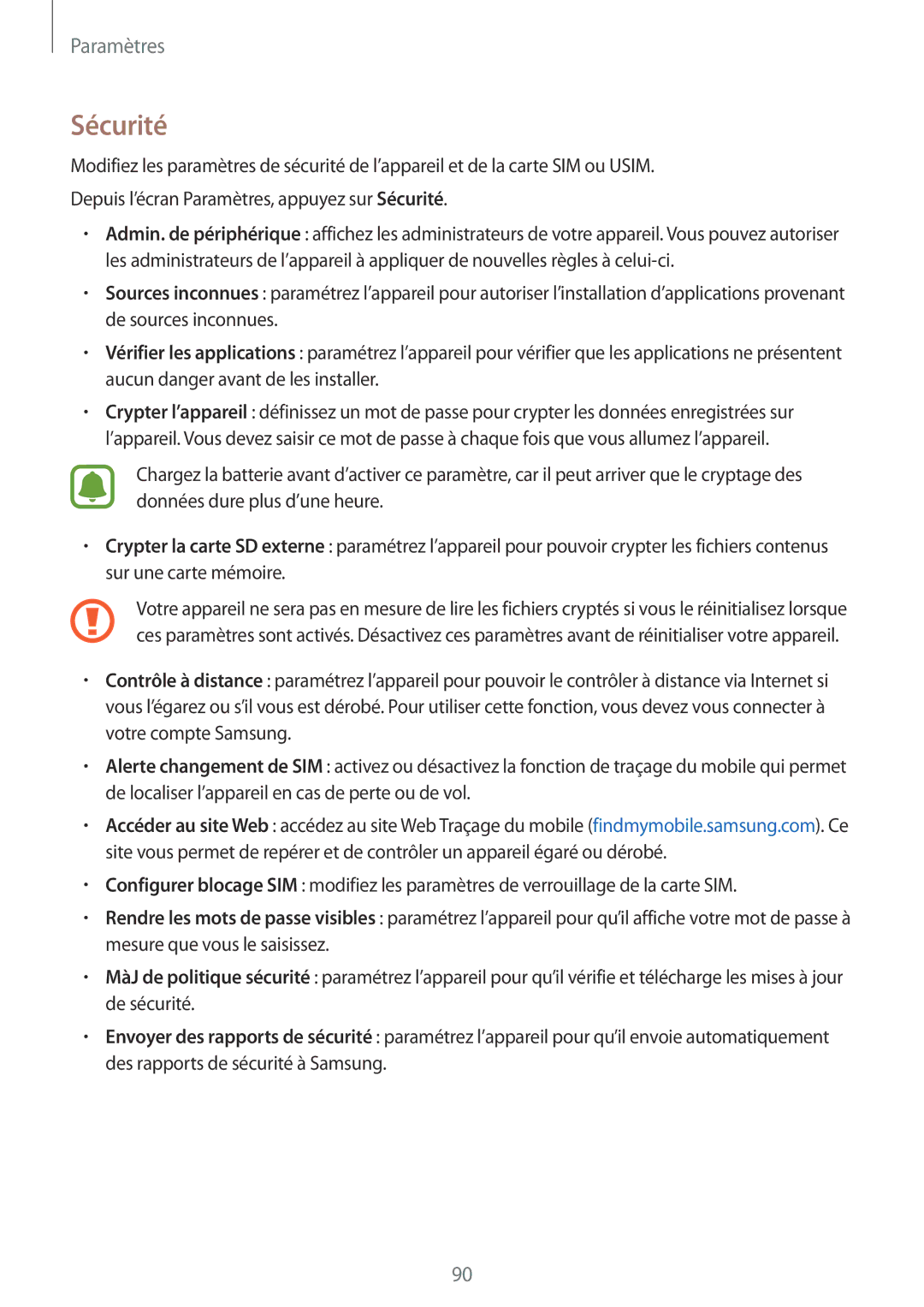 Samsung SM-G388FDSAXEF, SM-G388FDSAFTM, SM-G388FDSASFR manual Sécurité 