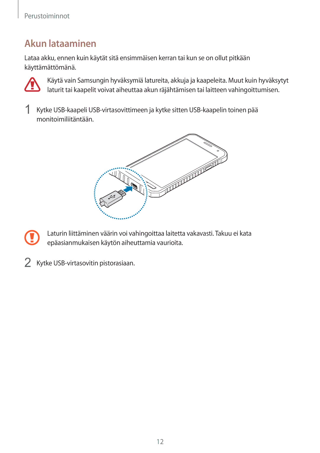 Samsung SM-G389FDSANEE manual Akun lataaminen 