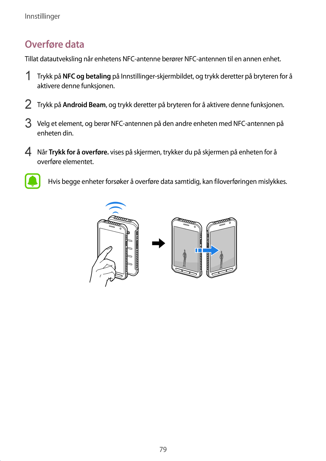 Samsung SM-G389FDSANEE manual Overføre data 