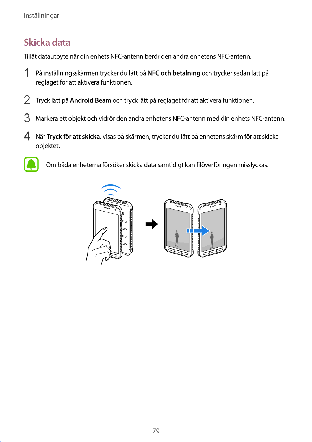 Samsung SM-G389FDSANEE manual Skicka data 