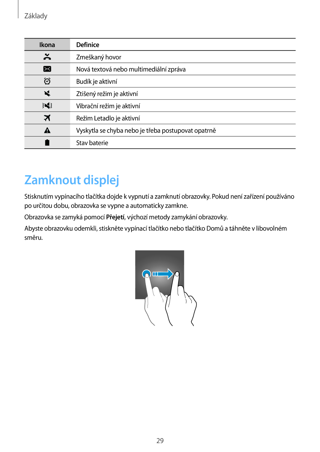 Samsung SM2G389FDSATMZ, SM-G389FDSAXEO, SM-G389FDSAETL, SM-G389FDSAATO, SM-G389FDSAO2C, SM-G389FDSADPL manual Zamknout displej 