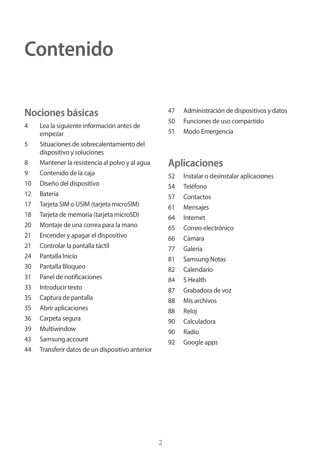 Samsung SM-G390FZKAATL, SM-G390FZKAAMO, SM-G390FZKAPHE, SM-G390FZKAXEC manual Contenido 