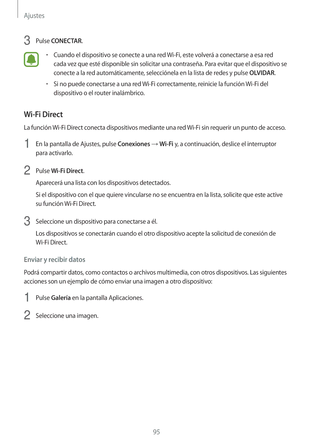 Samsung SM-G390FZKAXEC, SM-G390FZKAAMO, SM-G390FZKAPHE, SM-G390FZKAATL manual Wi-Fi Direct, Ajustes 