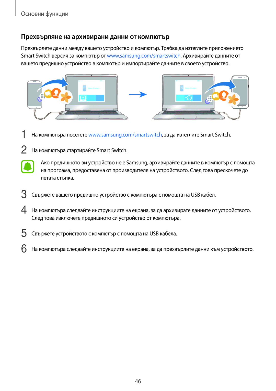 Samsung SM-G390FZKABGL manual Прехвърляне на архивирани данни от компютър 