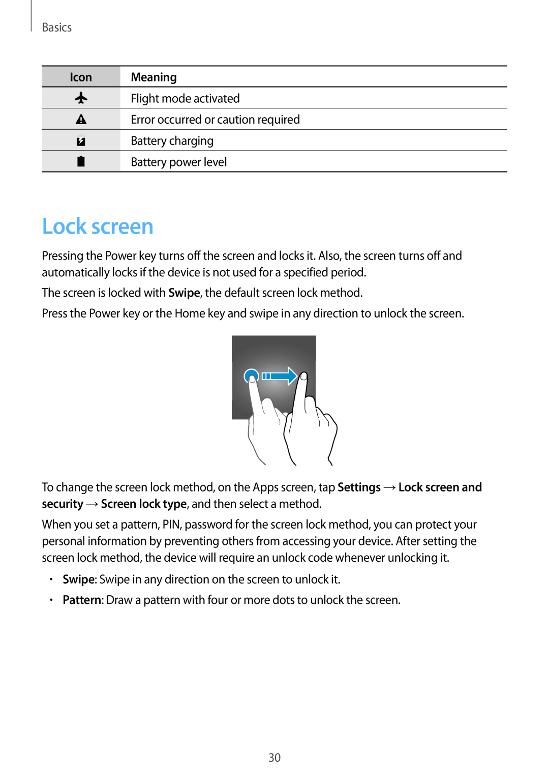 Samsung SM-G390FZKACOS, SM-G390FZKADBT, SM-G390FZKAXEF, SM-G390FZKAITV, SM-G390FZKAAMO, SM-G390FZKAPHE manual Lock screen 