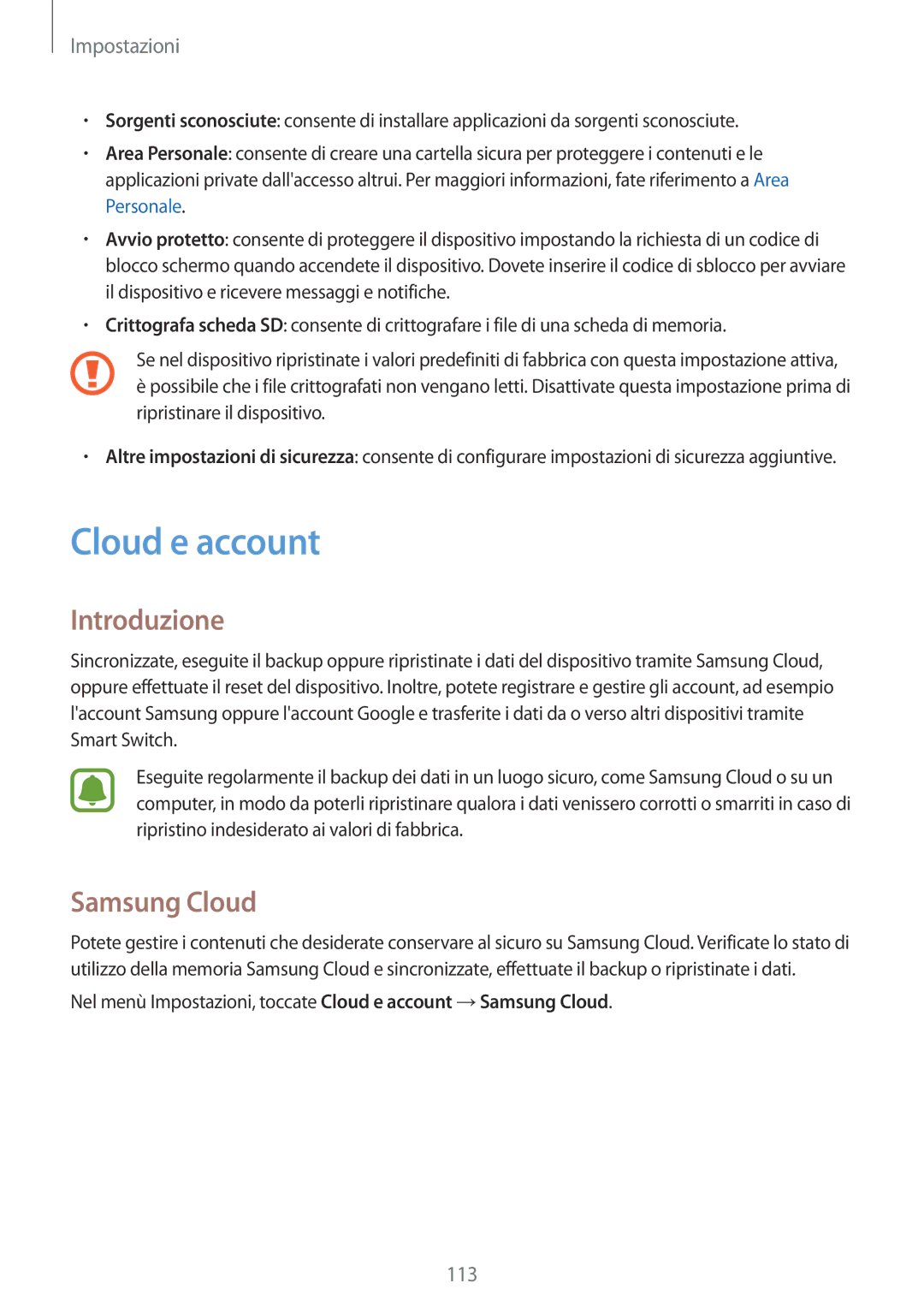 Samsung SM-G390FZKAITV manual Cloud e account, Samsung Cloud 