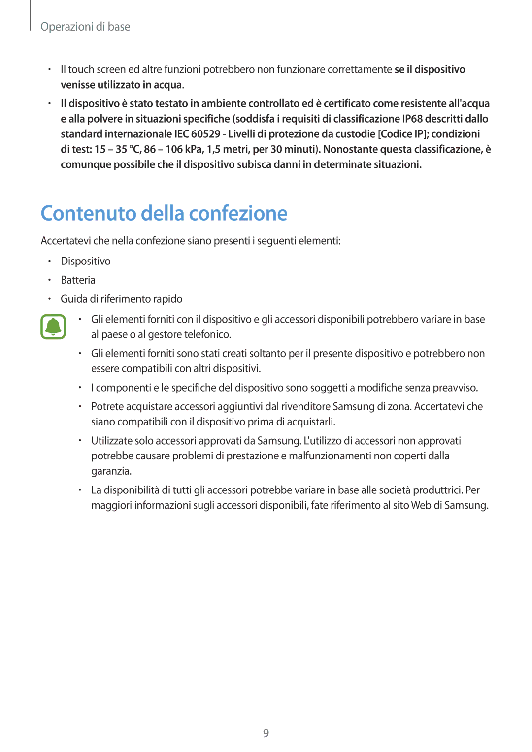 Samsung SM-G390FZKAITV manual Contenuto della confezione 