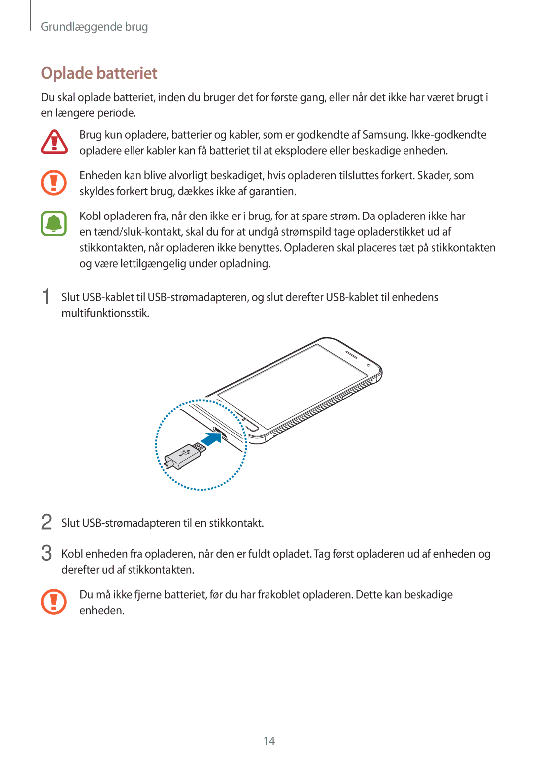 Samsung SM-G390FZKANEE manual Oplade batteriet 