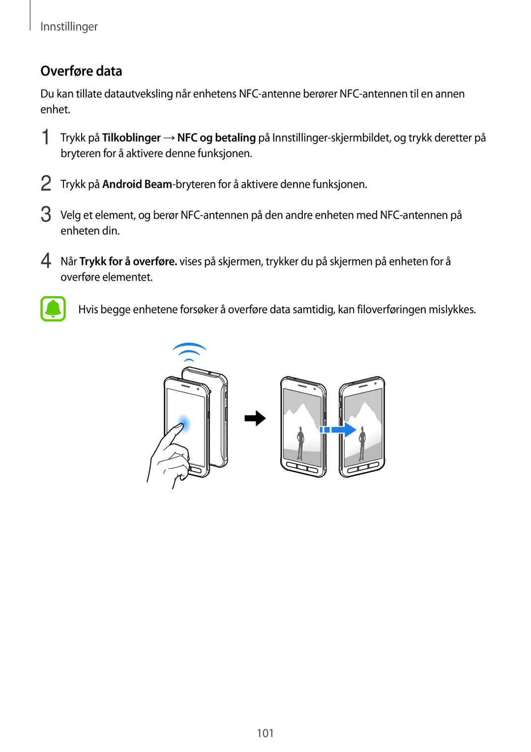 Samsung SM-G390FZKANEE manual Overføre data 