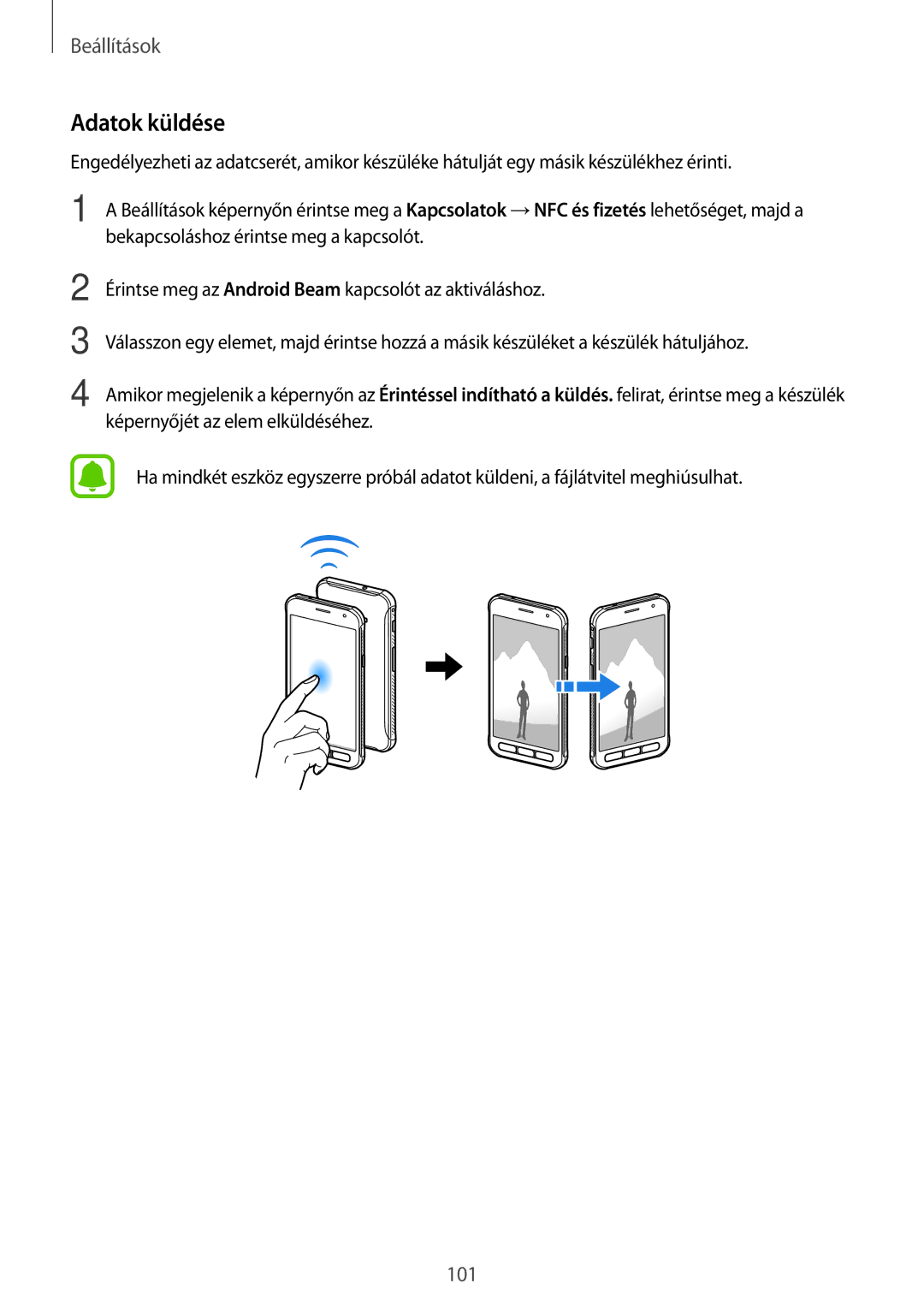 Samsung SM-G390FZKAXEH manual Adatok küldése 