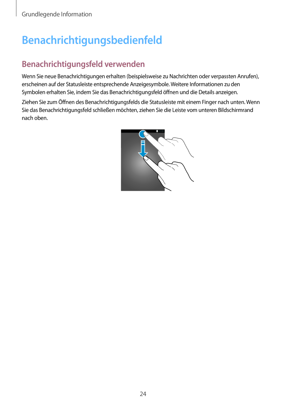 Samsung SM-G530FZWATPH, SM-G530FZWAOPT, SM-G530FZAATCL manual Benachrichtigungsbedienfeld, Benachrichtigungsfeld verwenden 