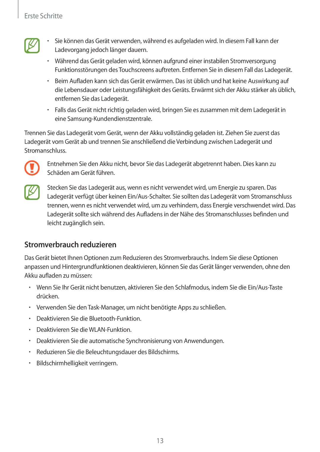 Samsung SM-G530FZAADBT, SM-G530FZWAOPT, SM-G530FZAATCL, SM-G530FZWASEB, SM-G530FZAATPH manual Stromverbrauch reduzieren 