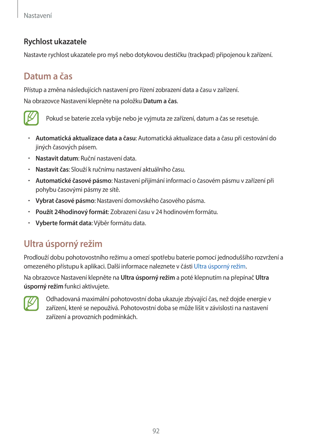 Samsung SM2G530FZWAXEH, SM-G530FZWAPRT, SM-G530FZAAPLS, SM-G530FZWATPL, SM-G530FZAAPRT manual Datum a čas, Rychlost ukazatele 