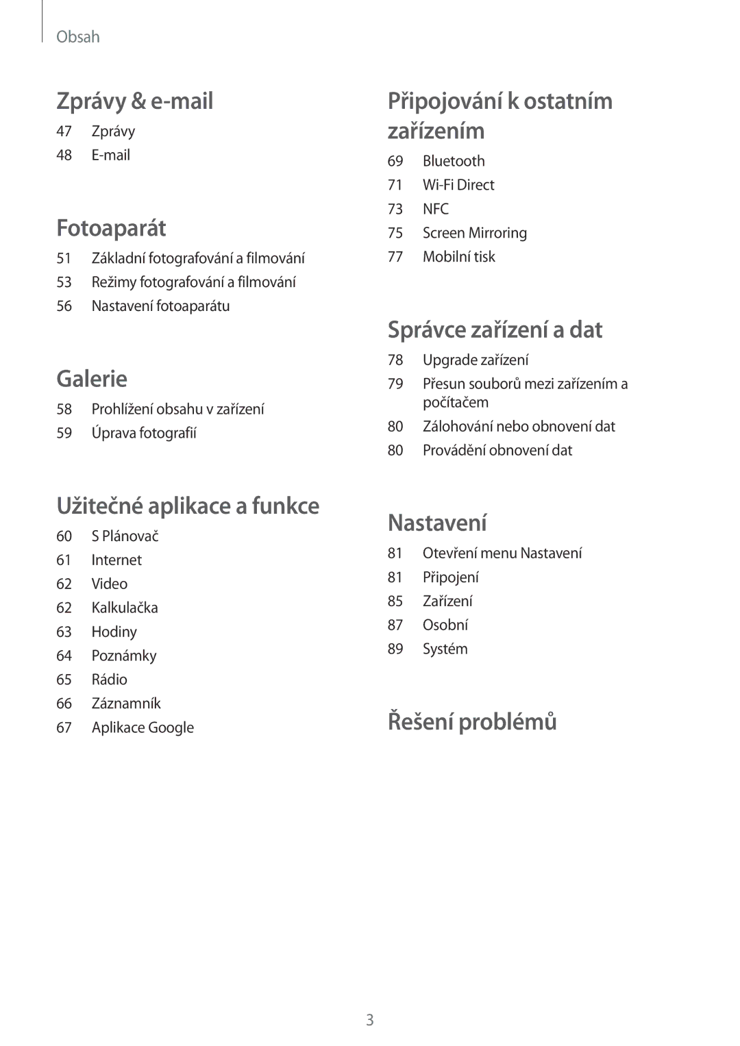 Samsung SM-G530FZAAPRT, SM-G530FZWAPRT, SM-G530FZAAPLS, SM-G530FZWATPL, SM-G530FZAAORX, SM-G530FZWAUPC manual Zprávy & e-mail 