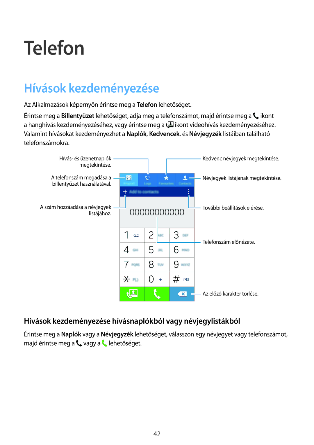 Samsung SM-G530FZWAXEH, SM-G530FZWAPRT manual Telefon, Hívások kezdeményezése hívásnaplókból vagy névjegylistákból 