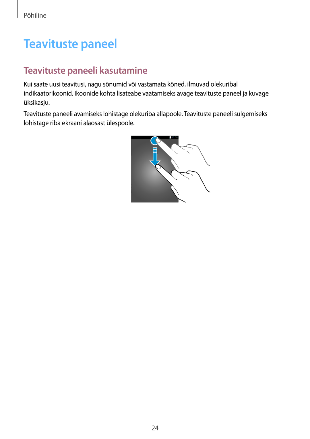 Samsung SM-G530FZWASEB, SM-G530FZDASEB, SM-G530FZAASEB manual Teavituste paneeli kasutamine 