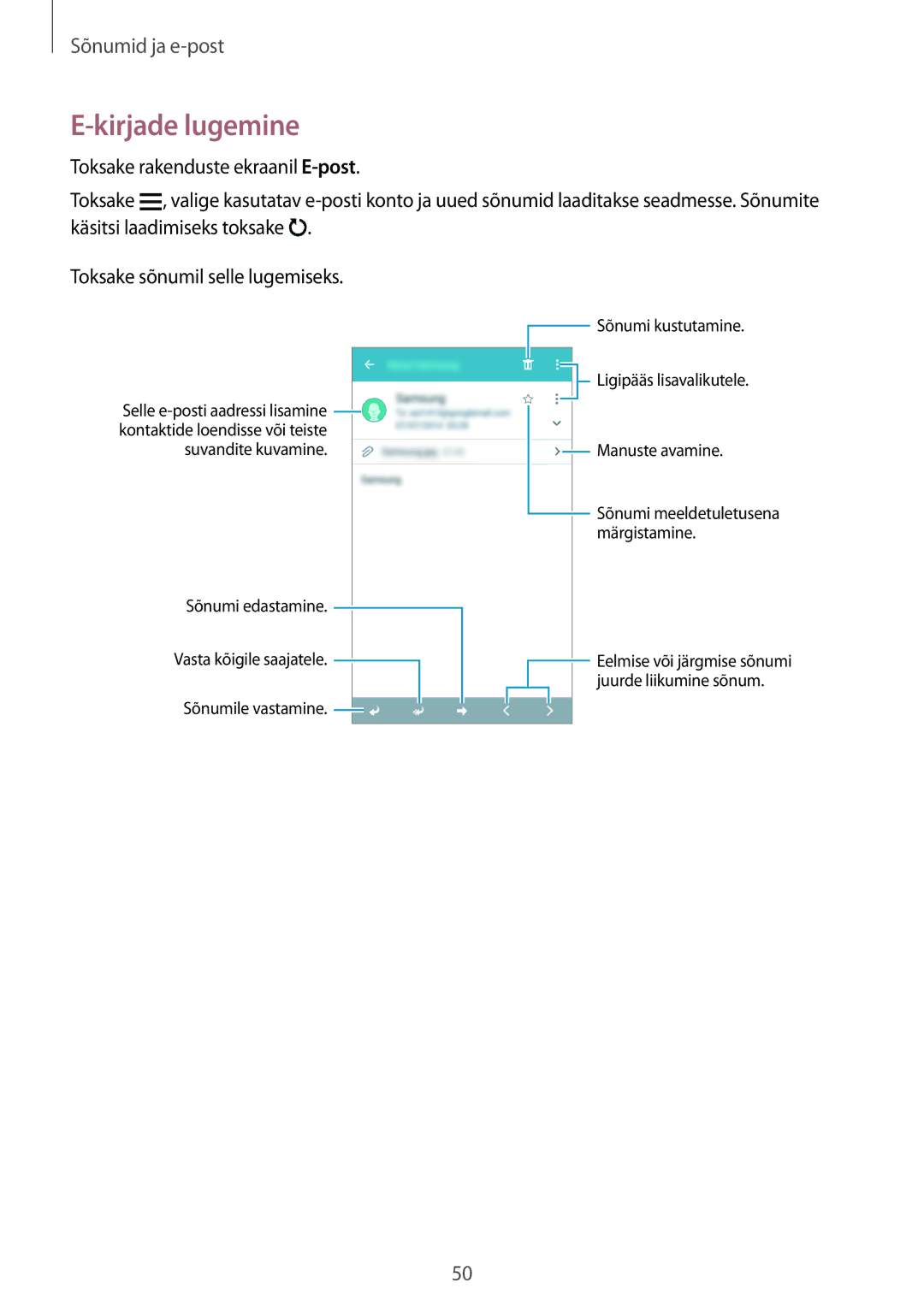 Samsung SM-G530FZAASEB, SM-G530FZWASEB, SM-G530FZDASEB manual Kirjade lugemine 