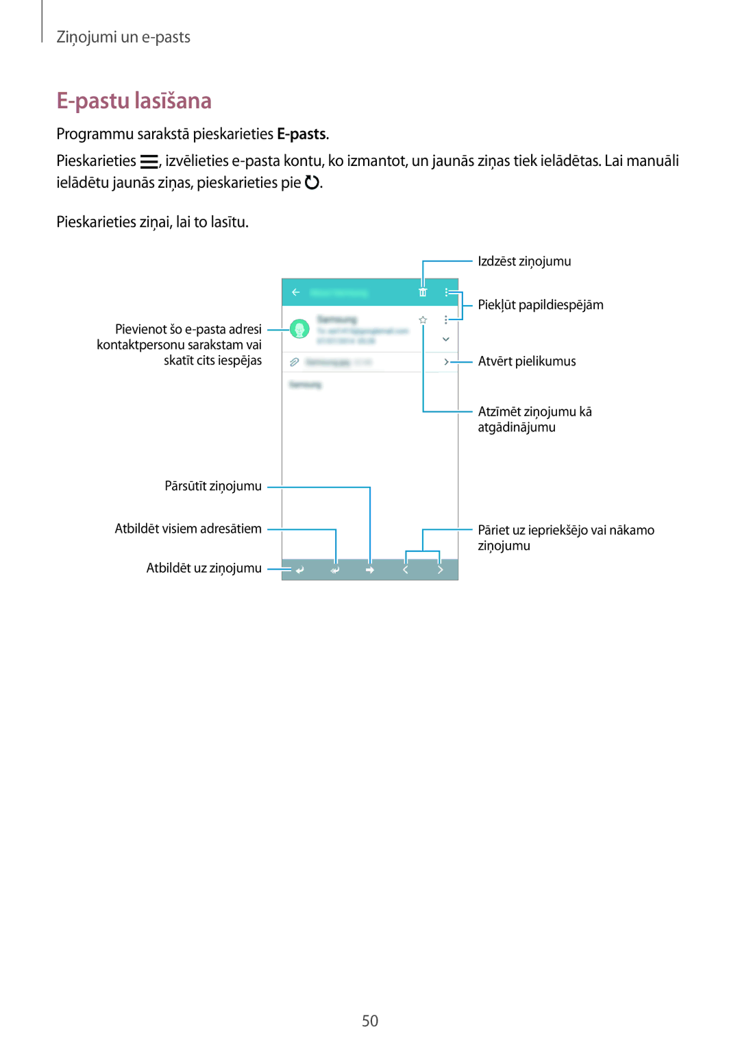 Samsung SM-G530FZAASEB, SM-G530FZWASEB, SM-G530FZDASEB manual Pastu lasīšana 