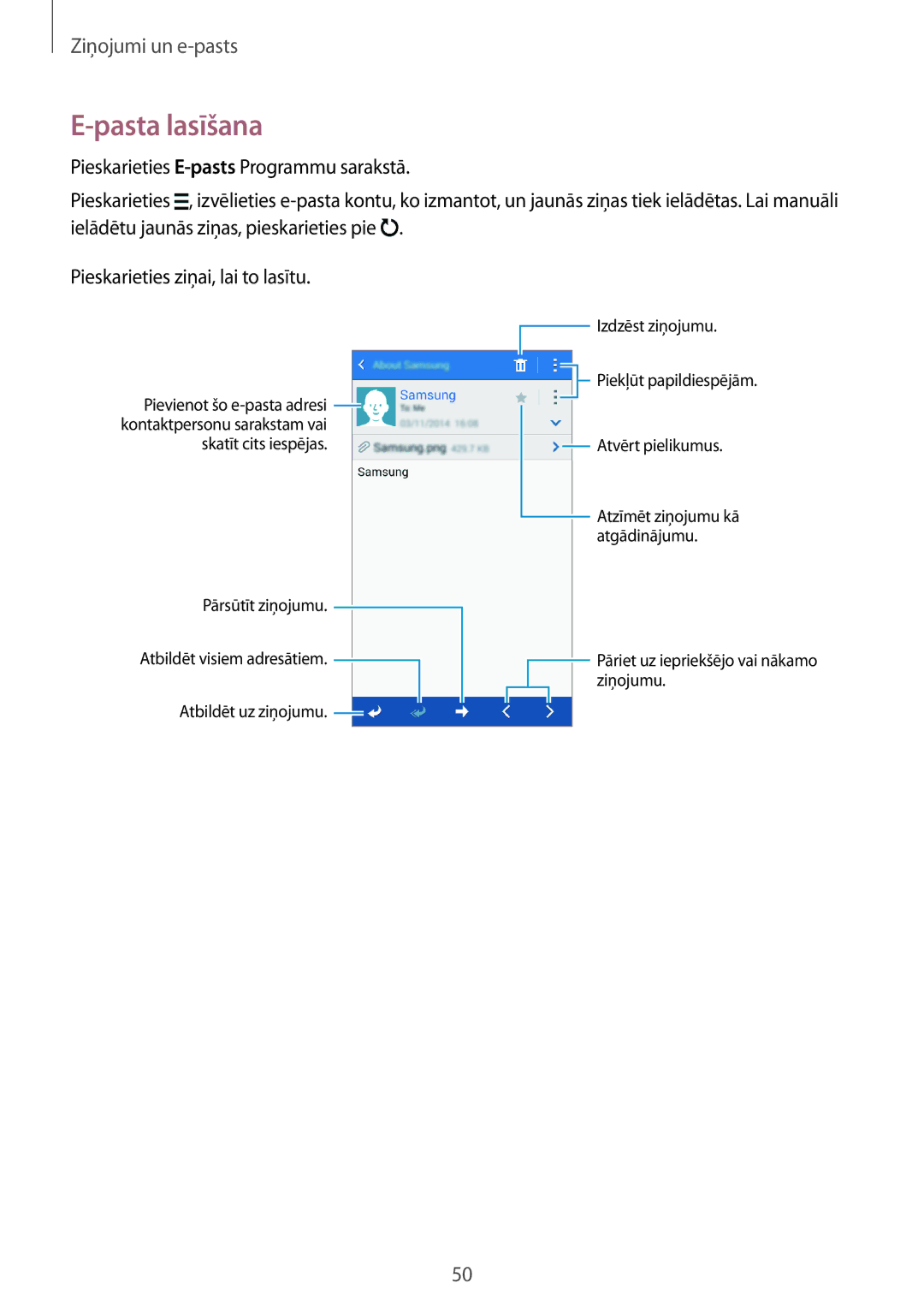 Samsung SM-G530FZAASEB, SM-G530FZWASEB, SM-G530FZDASEB manual Pasta lasīšana 