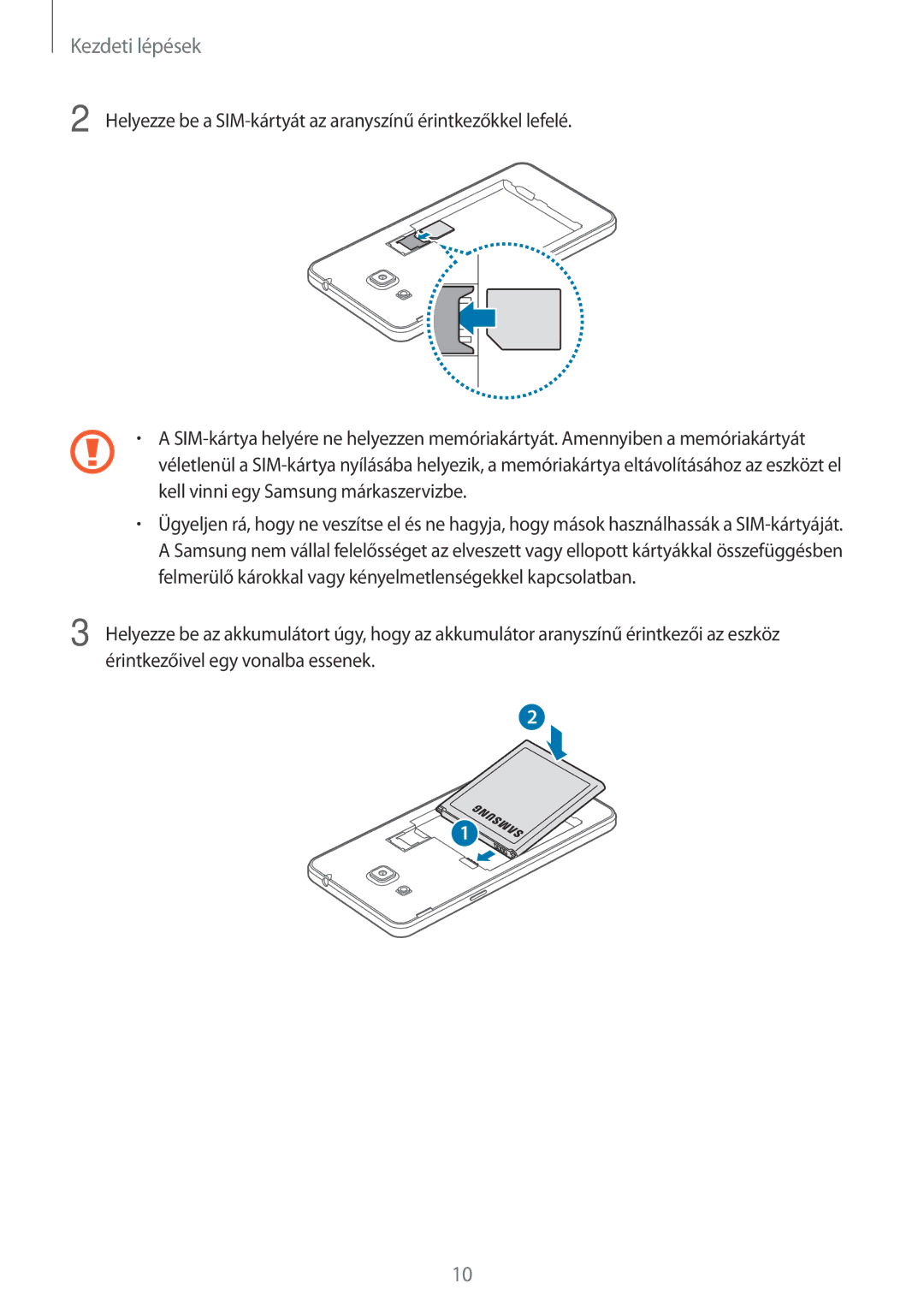 Samsung SM-G531FZWAPLS, SM-G531FZWACOS, SM-G531FZAAPLS, SM-G531FZAADPL, SM-G531FZWAIDE, SM-G531FZAAIDE manual Kezdeti lépések 