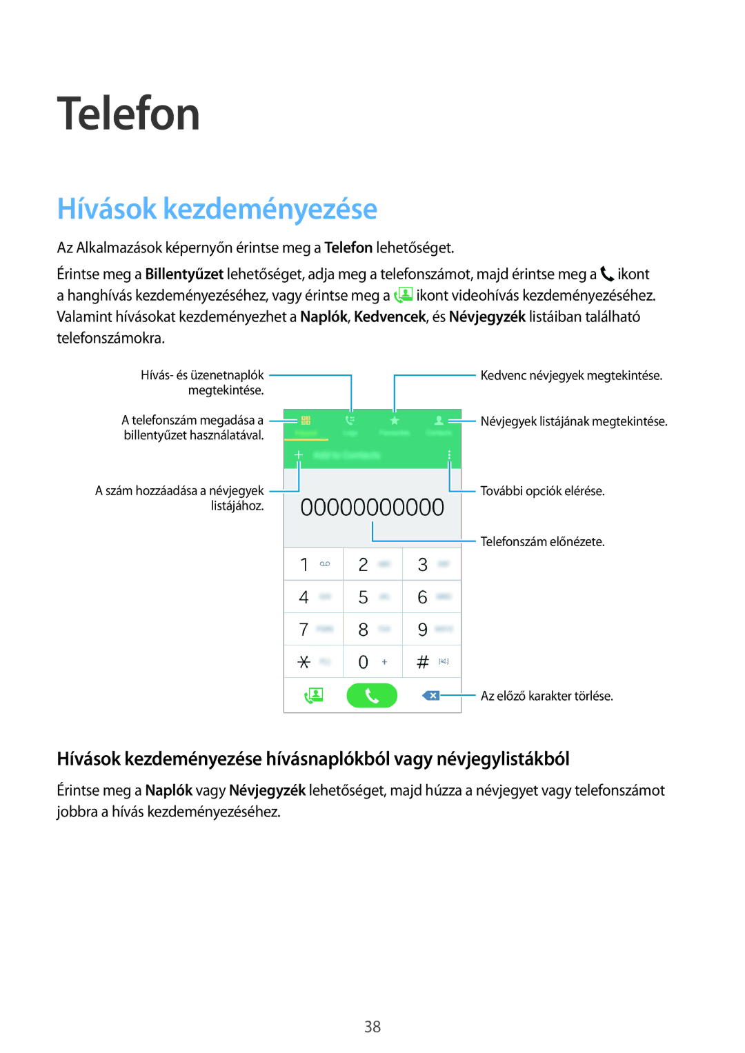 Samsung SM2G531FZAATMH, SM-G531FZWACOS manual Telefon, Hívások kezdeményezése hívásnaplókból vagy névjegylistákból 