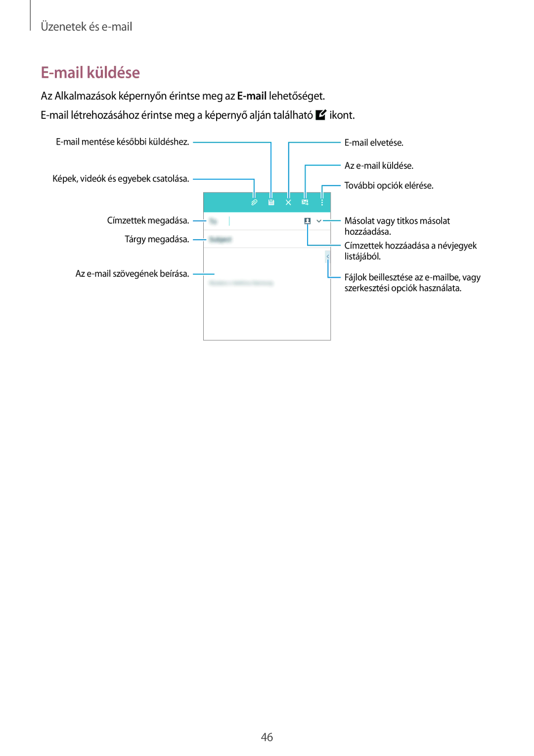 Samsung SM-G531FZWAEUR, SM-G531FZWACOS, SM-G531FZAAPLS, SM-G531FZAADPL, SM-G531FZWAIDE, SM-G531FZAAIDE manual Mail küldése 