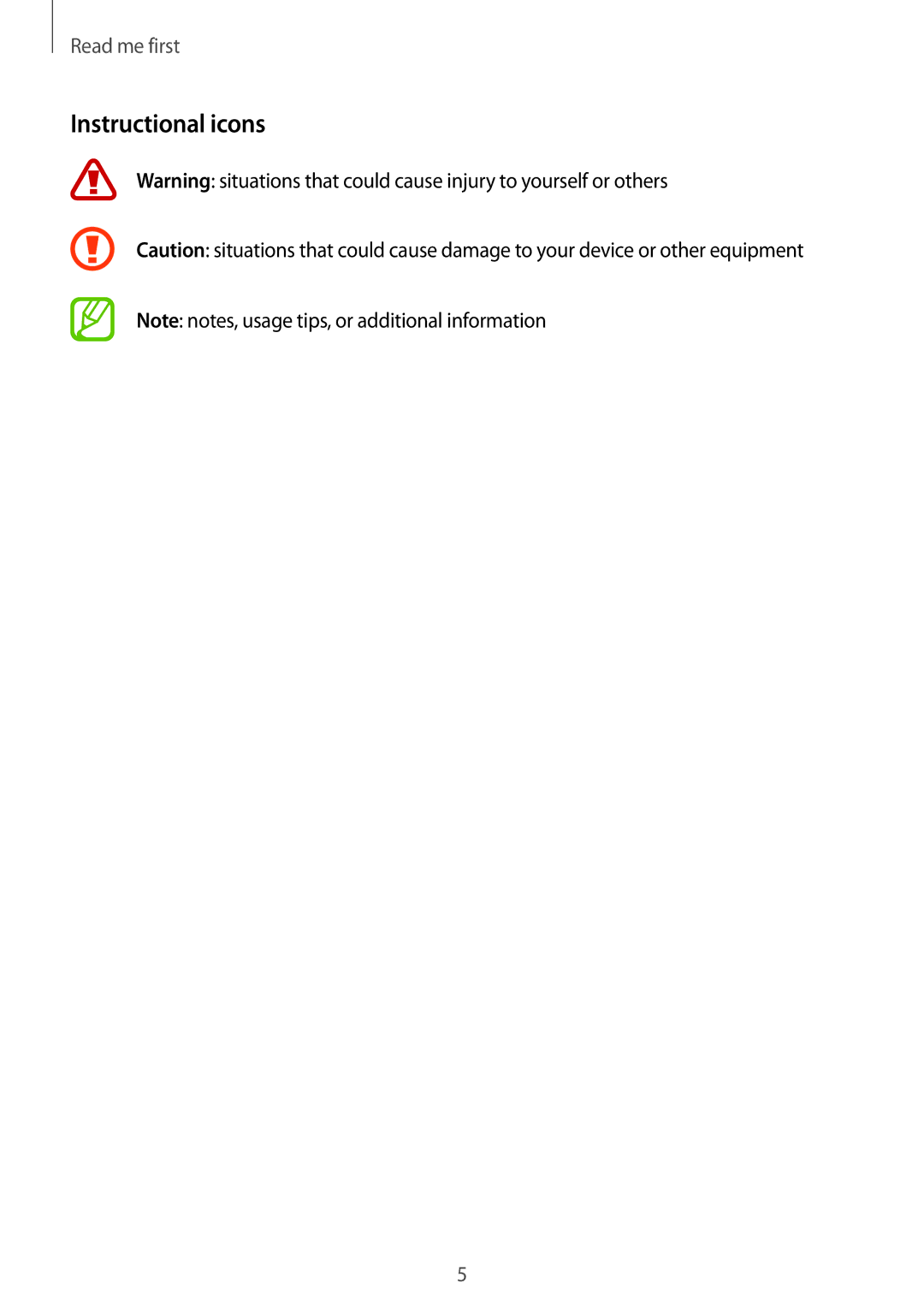 Samsung SM-G531FZWAOPT, SM-G531FZWAMEO, SM-G531FZWACOS, SM-G531FZAATCL, SM-G531FZAAPLS, SM-G531FZWATPH Instructional icons 