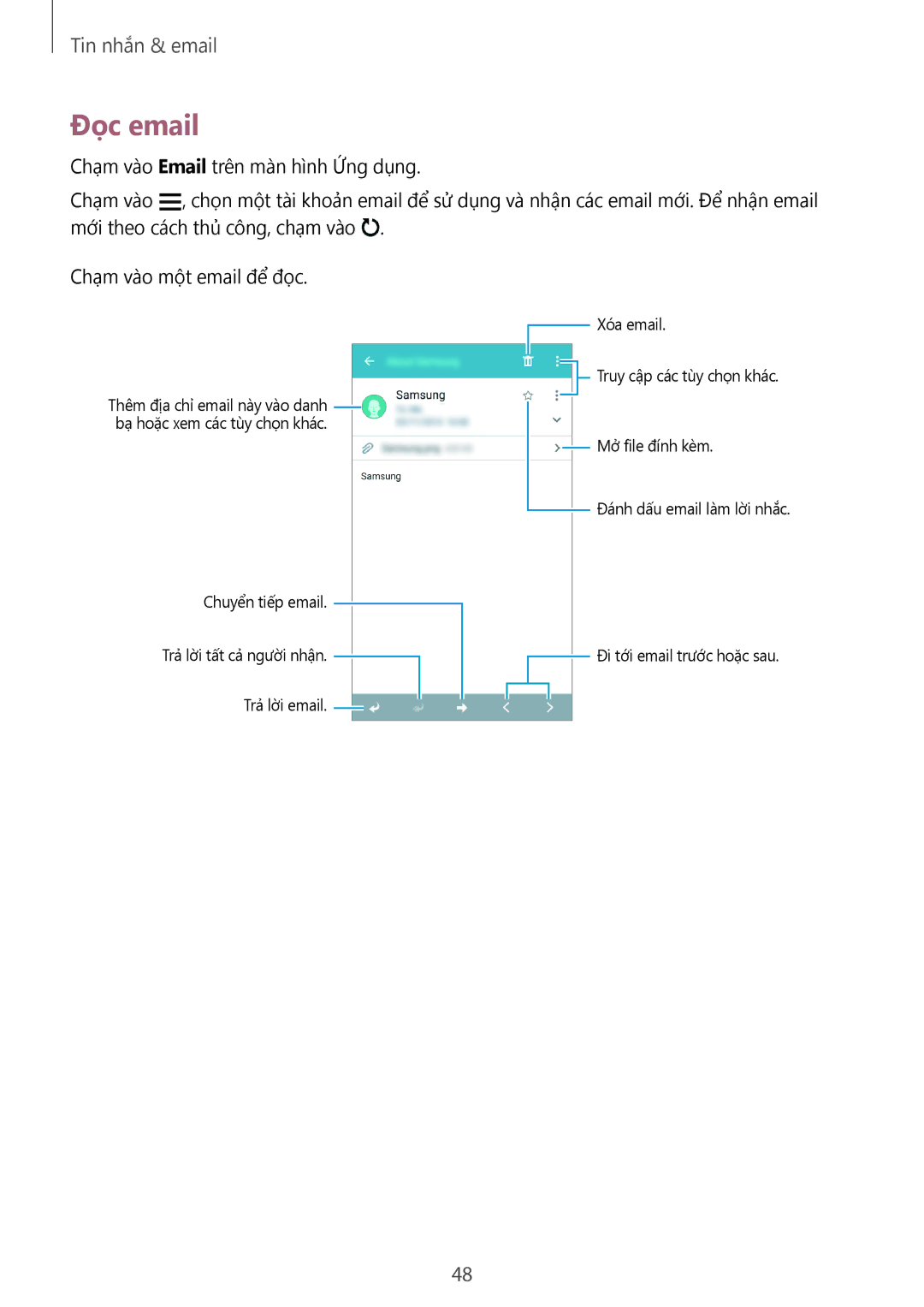 Samsung SM-G531HZADXXV manual Đọc email 