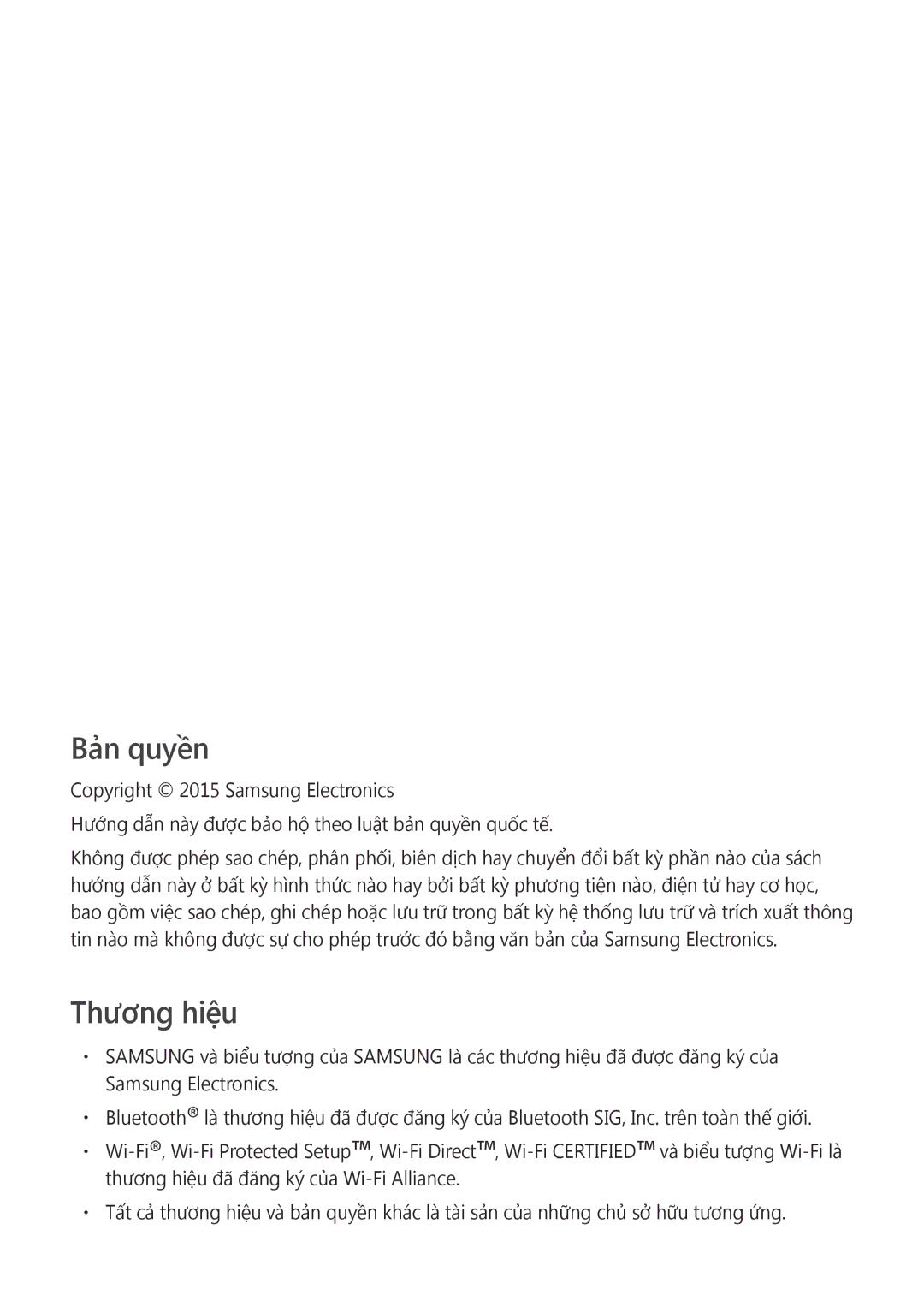 Samsung SM-G531HZADXXV manual Bản quyền 