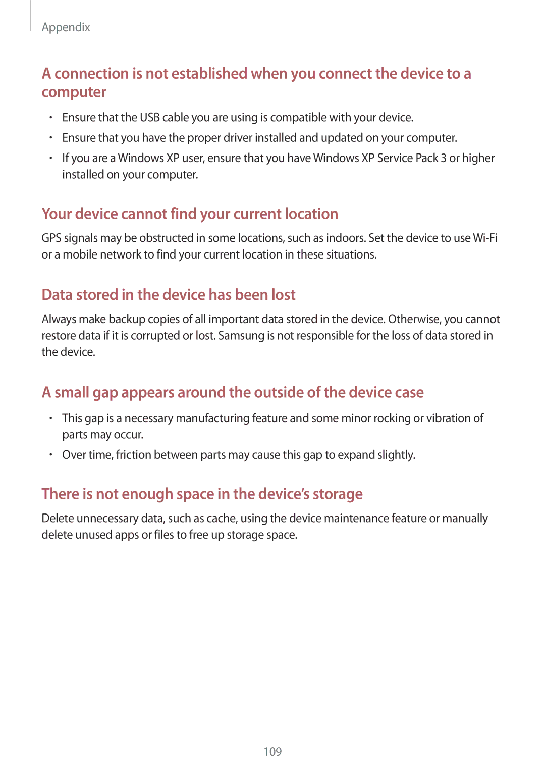 Samsung SM-G532FZDDKSA, SM-G532FZIDKSA, SM-G532FZSDKSA, SM-G532FZKDKSA manual Your device cannot find your current location 