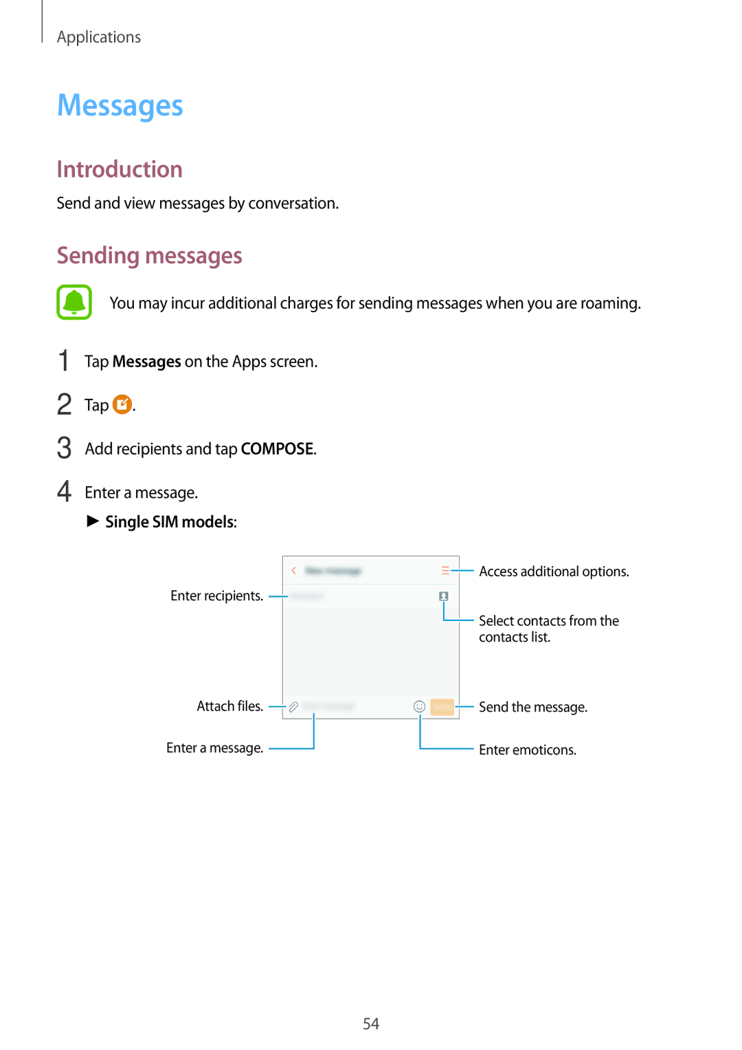 Samsung SM-G532FZIDKSA, SM-G532FZDDKSA, SM-G532FZSDKSA, SM-G532FZKDKSA, SM-G532GZDDXXV manual Messages, Sending messages 