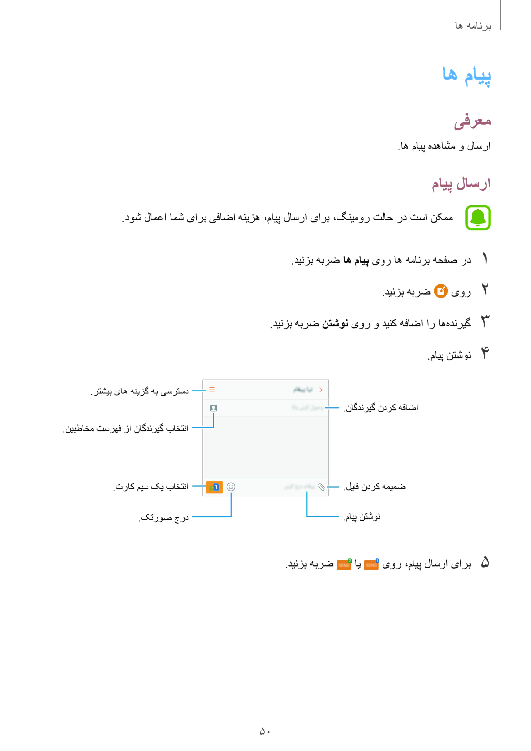 Samsung SM-G532FZSDKSA, SM-G532FZIDKSA, SM-G532FZDDKSA, SM-G532FZKDKSA manual اه مايپ, مایپ لاسرا 