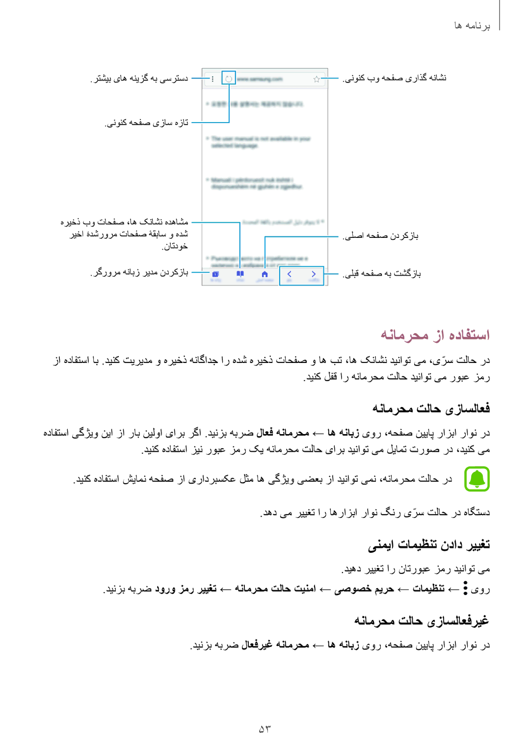 Samsung SM-G532FZDDKSA, SM-G532FZIDKSA manual هنامرحم زا هدافتسا, ینمیا تامیظنت نداد رییغت, هنامرحم تلاح یزاسلاعفریغ 